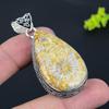 Fossil Coral Gemstone Handmade 925 Sterling Silver Jewelry Pendant 2.32" Z9a91