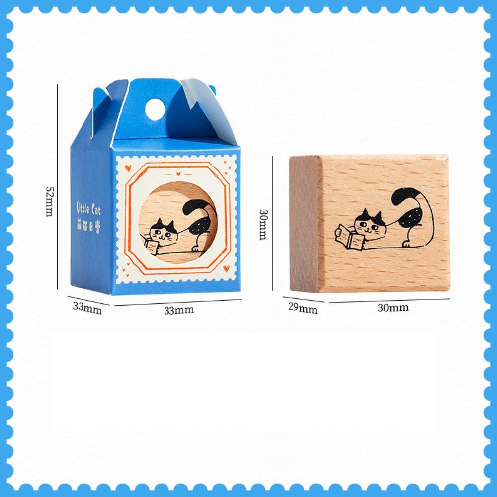 Cute Wooden Rubber Stamps Journal Decoration Stamps  For DIY Card Photo Album Diary Decor