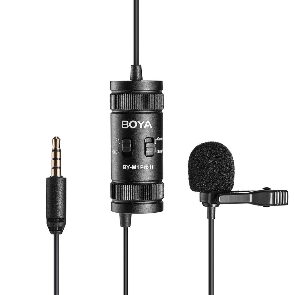 Wired Lavalier Microphone for Smartphones Cameras 3.5mm TRS 6m - Black