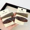 Dongdaemun Snowflake Plaid Hair Clip - Fashionable Side Bangs Accessory