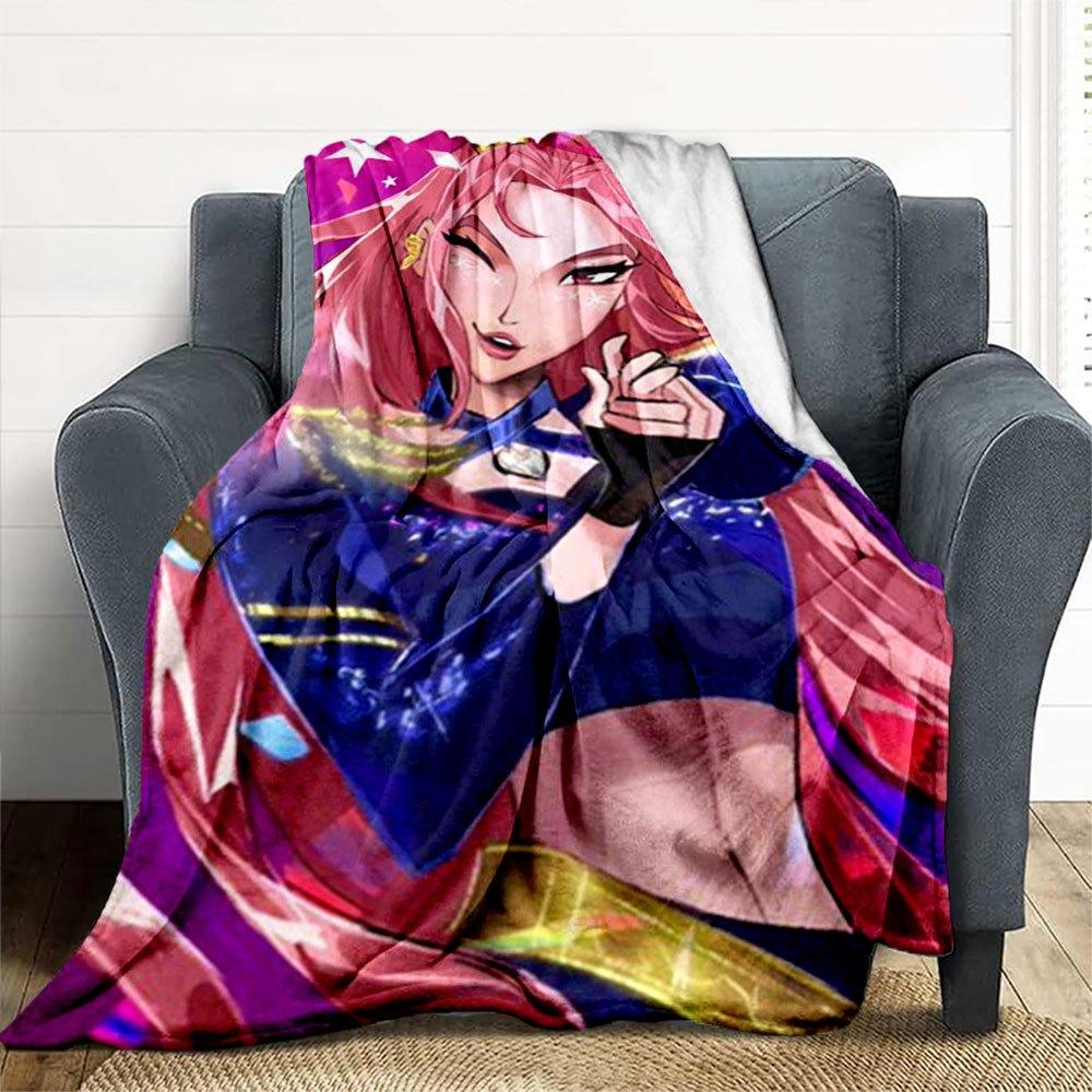 "Princess Power: Pink Hair Queen Costume for Kids"Blanket Lightweight Flannel Throw Blanket for Sofa, Bed, Travel, Camping, Livingroom, Offi