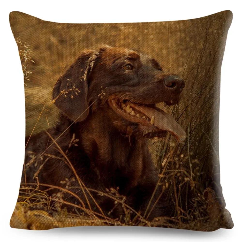 Cute Black Labrador Dog Double-Sided Printed Pillow Cover Short Plush Suitable Living Rooms Bedrooms Sofas Throw Cushion Cover