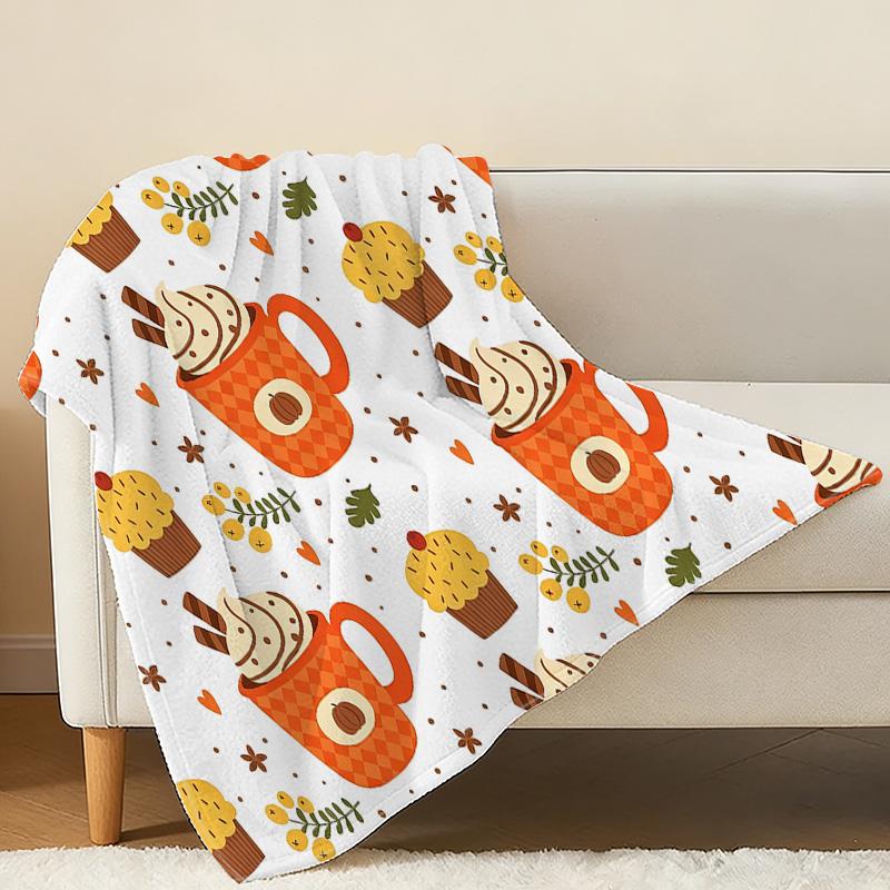 Soft Flannel Fleece Blanket Dessert Series, Non-Shedding Skin-Friendly Warm Throw, Ideal for Single Bedroom & Home Leisure Use