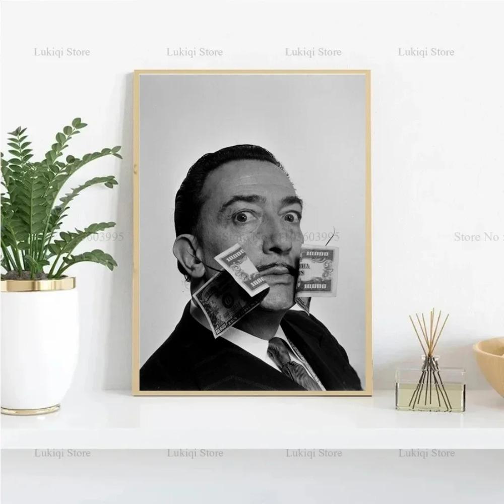 Poster Imprimeuri Portret Alb Negru Salvador Dali Fierbinte Cadouri Artist Pop Pictură pe Pânză Artă de Perete Imagine Living Decor Acasă