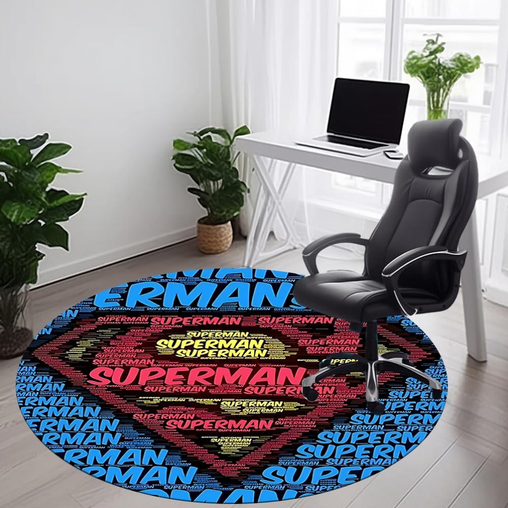 1pc Superhero Costume Office Round Area Rug, Under Office Chairs Bedroom Living Room Home Decor, Room Deco, Available in Various Sizes