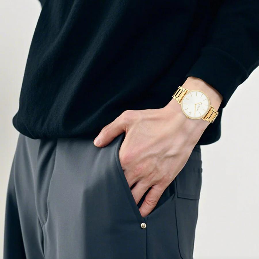 Coach Men's Gold Stainless Steel Watch, Minimalist Dial, Luxury Fashion Wristwatch 14602430