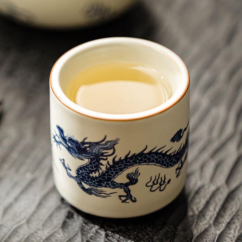 Yingyin Ru Kiln Blue & White Dragon Master Teacup