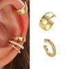 Set di orecchini a clip placcati oro regolabili, accessori per orecchie alla moda per donne, orecchie sensibili