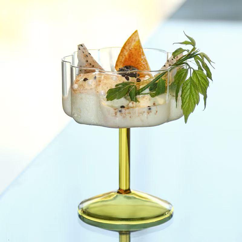 Petal Wine Glasses Nordic Crystal Glass Cocktail Goblet Transparent Champagne Cup Creative Light Luxury Retro Colorful Wine Cups 230-380ml