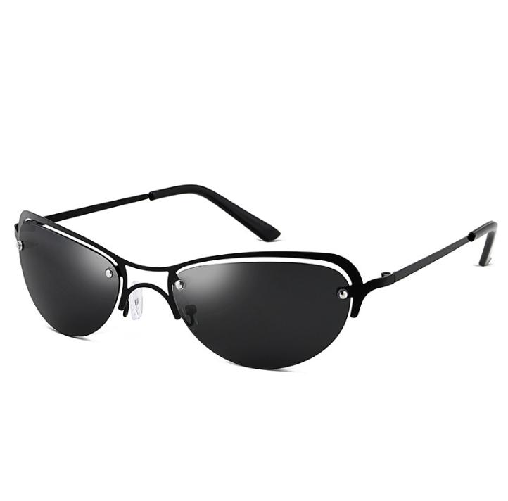 Fashion Cool Unique Shape the Matrix Style Polarized Sunglasses Women Ultralight Metal Brand Design Sun Glasses Rimless