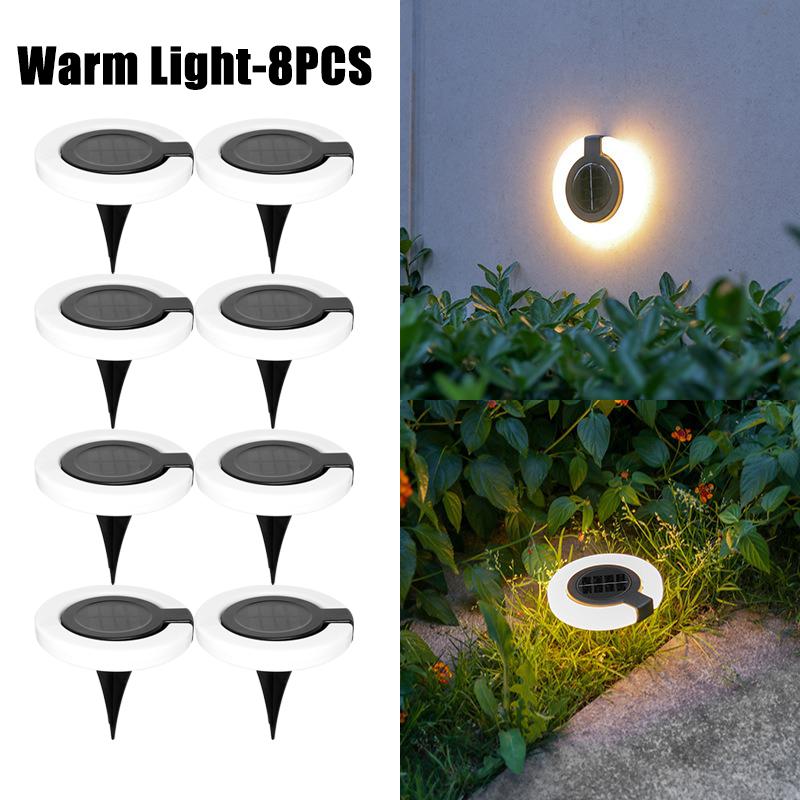 Solar Lights Outdoors Lamp 360° LED Floor Lights IP65 Waterproof with On/Off for Garden Yard Backyard Driveway Patio Lawn