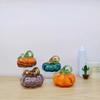 Hand Blown Glass Color Crystal Pumpkin Figurine Paperweight Collectible Glass Pumpkin Ornament Realistic Decorative