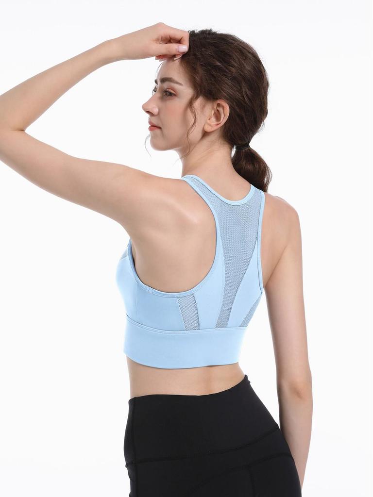 Plus Size Shockproof Zipper Sports Bra for High-Intensity Running and Yoga