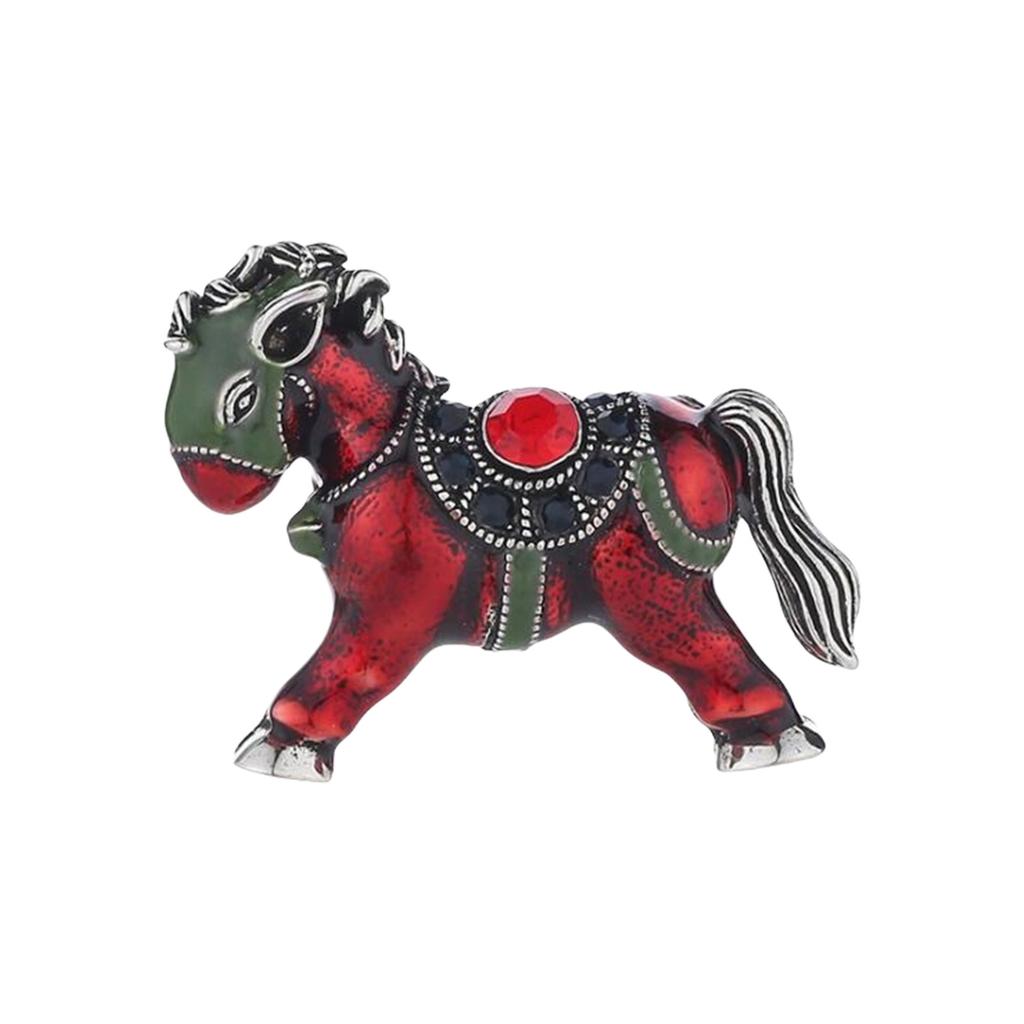 Fashionable Vintage Styles Alloy Horse Brooch Accessory Portable for Women Unisex Designs Casual Pin Special Gifts