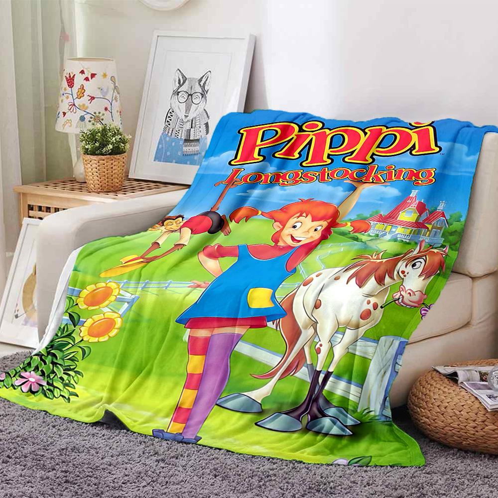 Pippi Abenteuer Flanelldecke Super Weich Warm Gemütlich Decke Für Sofa Bett Büro Reise Ganzjahres Heimdeko Geschenk