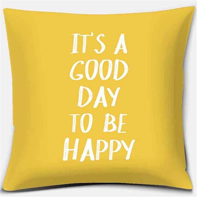 Bright Yellow Simple Geometric Series Pillow Gift Home Office Decoration  Bedroom Sofa Car Cushion Cover