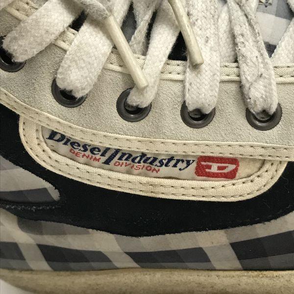 Diesel Adidași cu talpă înaltă Botine Scurte Carouri Negru x Alb Mărime 28.0cm(FOLOSIT)