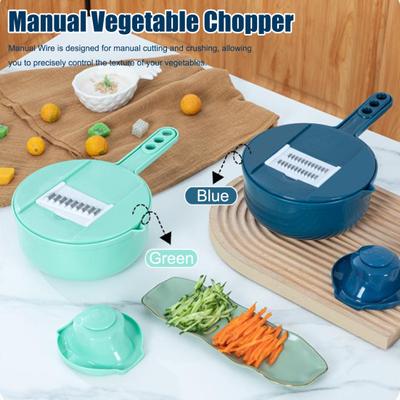 Manual Vegetable Grater Multi-Function Handheld Slicer Shredder with Stainless Steel Blades Efficient Vegetable Chopper for Carrot Potato Salad