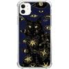 Psychedelic Phone Case Hippie Cat Case Compatible with iPhone 11, Trippy Cool Cute Animal Black Cat Case for Girls Boys Women Men, Trendy TPU Bumper