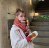 Scarf Winter Women's New Korean Double-sided Plaid Warm Scarf Versatile Fashion Knitted Senior Student