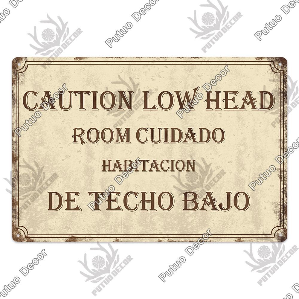 Putuo Decor Spanish Sign Vintage Metal Tin Sign Bar Pub Club Hogarena Bano Man Cave Wall Decor Iron Painting Decorative Plate