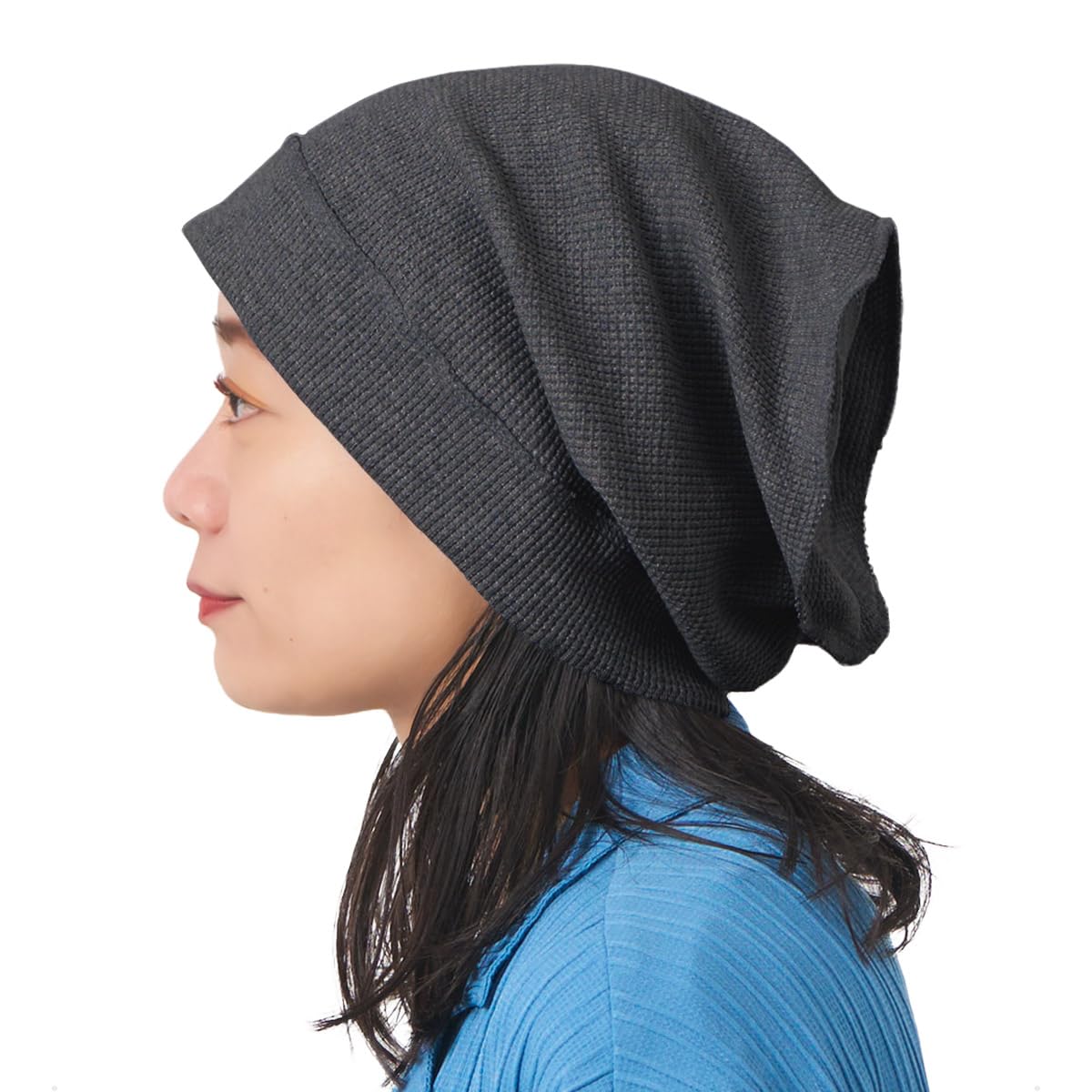 

Шарм Хлопковая Вафельная Шапка с Внешними Швами Большого Размера Шапка для Ухода 100% [Свободный Размер/Темно-Серый] Стильный,