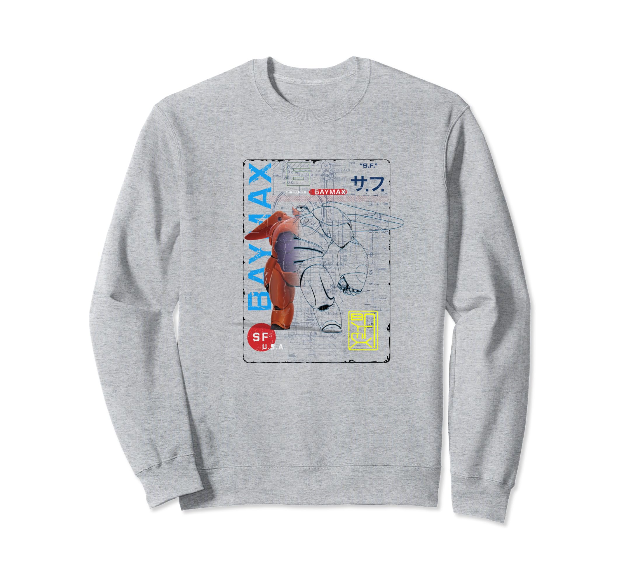 

Disney Большая шестерка Бронированный Бэймакс Схема Цепи Выцветающая Толстовка