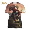 Indian Monkey God Hanuman 3D Printed T-Shirts Hindu Myth Figure Pattern Top Summer Round Neck Fashionable Casual Short Sleeved Men's T-shirts