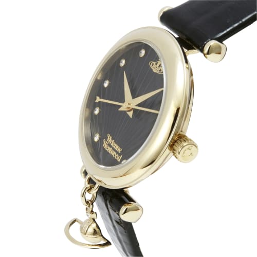 Vivienne Westwood TRAFALGAR Women's Watch, Black Dial, Black Leather, Quartz Movement, VV108BKBK
