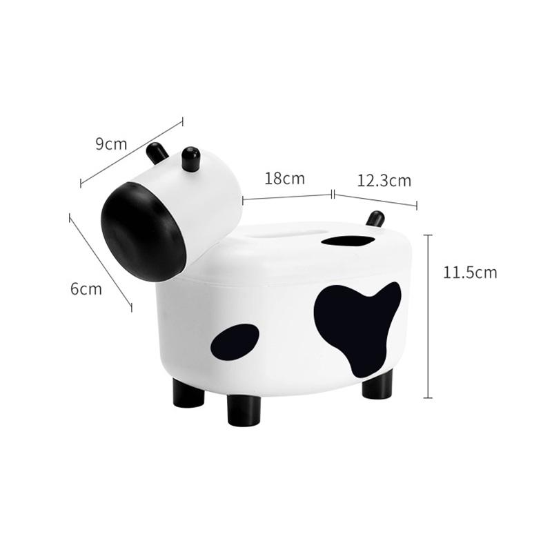 Creative  Cute 2 in 1 Cow Tissue Box Toothpick Boxes Holder Dispenser Wipes Case Container Car Napkin Holder Box