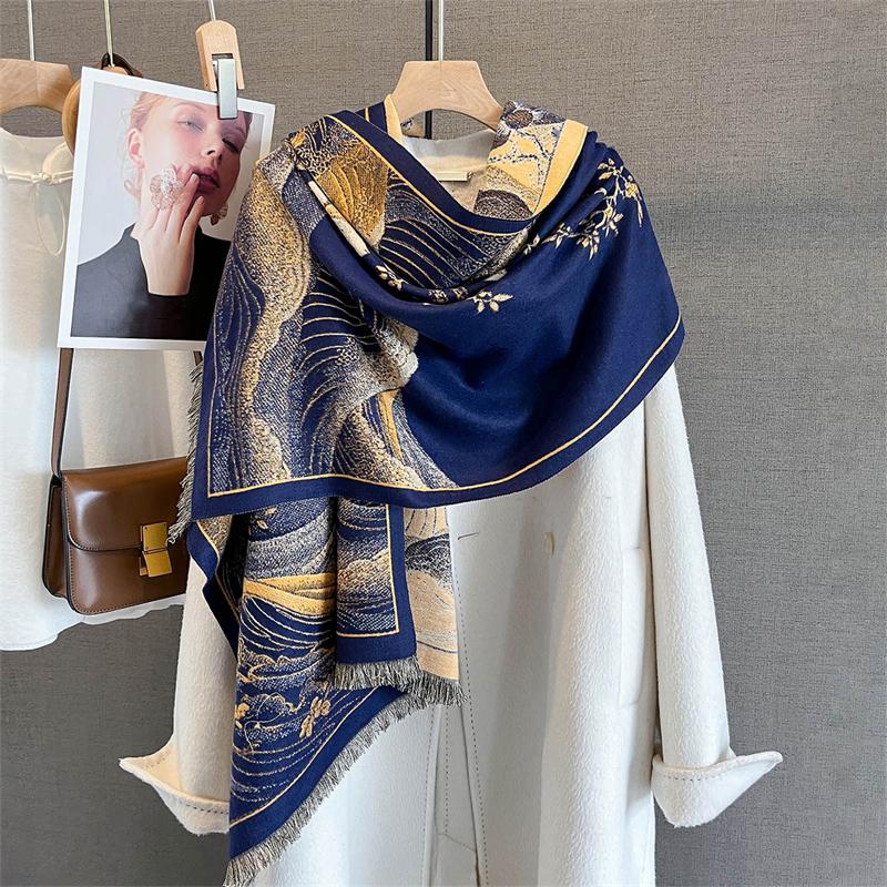Autumn Winter Scarf for Women Cashmere Shawls Lady Warm Thick Blanket Cashmere Bufanda Poncho Echarpe Stoles Student Scarves