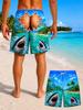 Men's American Flag Quick-Dry Summer & Fall Beach Swim Trunks - Casual Plus Size Shorts