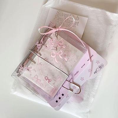 Pink Bow Tie Strap M5 Planner: Detachable DIY Student Notebook Diary, Portable Ins Style.