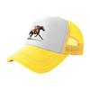Horse Racing Rider Design Mesh Trucker Hat Breathable Adjustable Cap for Outdoor Activities and Casual Wear