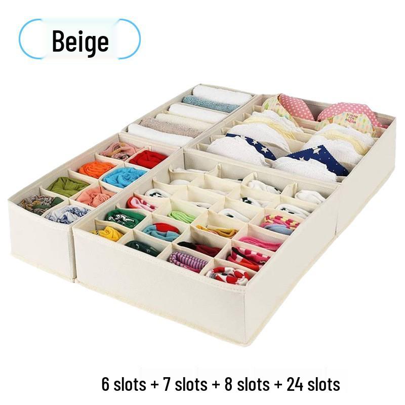 Czteroczęściowy składany zestaw pudełek do przechowywania z włókniny do organizacji bielizny
