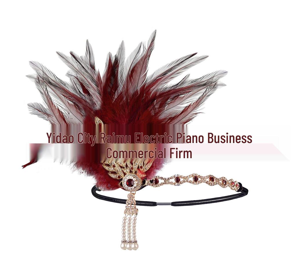 1920s Feather Headband with Rhinestones: Bachelorette Party & Masquerade Accessory