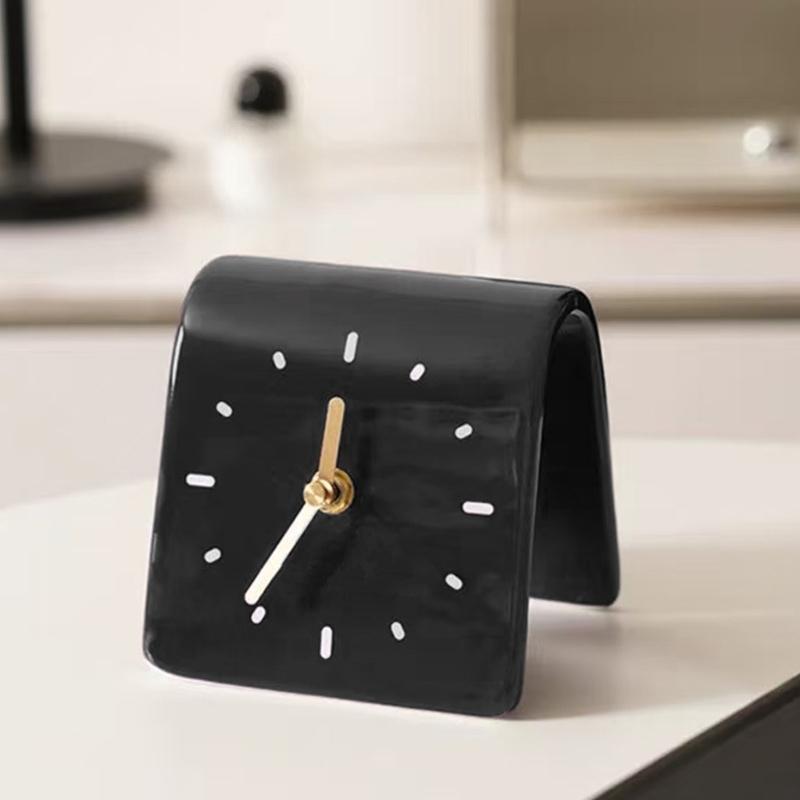 Small Desk Clock Decorative Table Clocks Silents Clock Analog Clocks Battery Operated for Nursery Living Room Bedroom