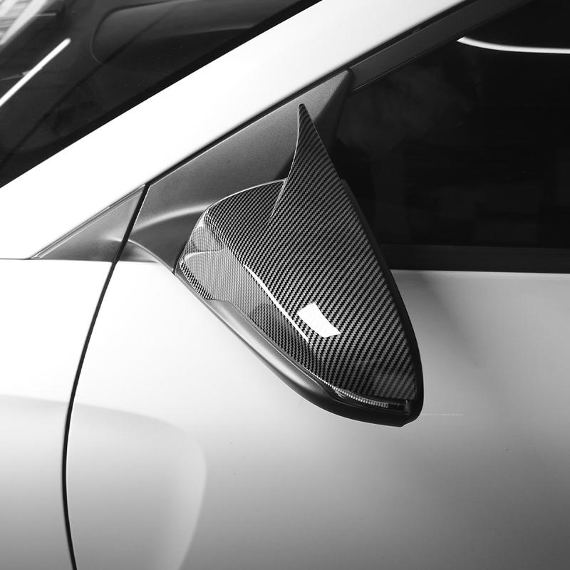 For Hyundai Veloster JS - Car Tuning Carbon Fiber Bull Horn Rearview Mirror Decoration Cover Trim Exterior Accessories