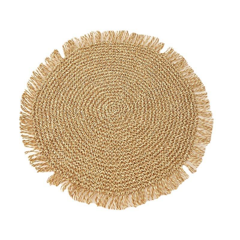 Round Placemats Set of 2 for Dining Tables Heat Resistant Table Mats Handmade Natural Place mats for Farmhouse Table Decoration