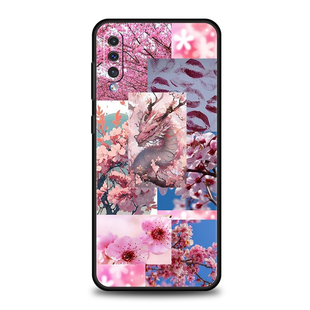 Korean Flower Phone Case for Samsung Galaxy A56 A36 A26 A16 A34 A24 A42 A22 A20 A12 A40 A30 A10 5G Soft TPU Cover Shell Fundas