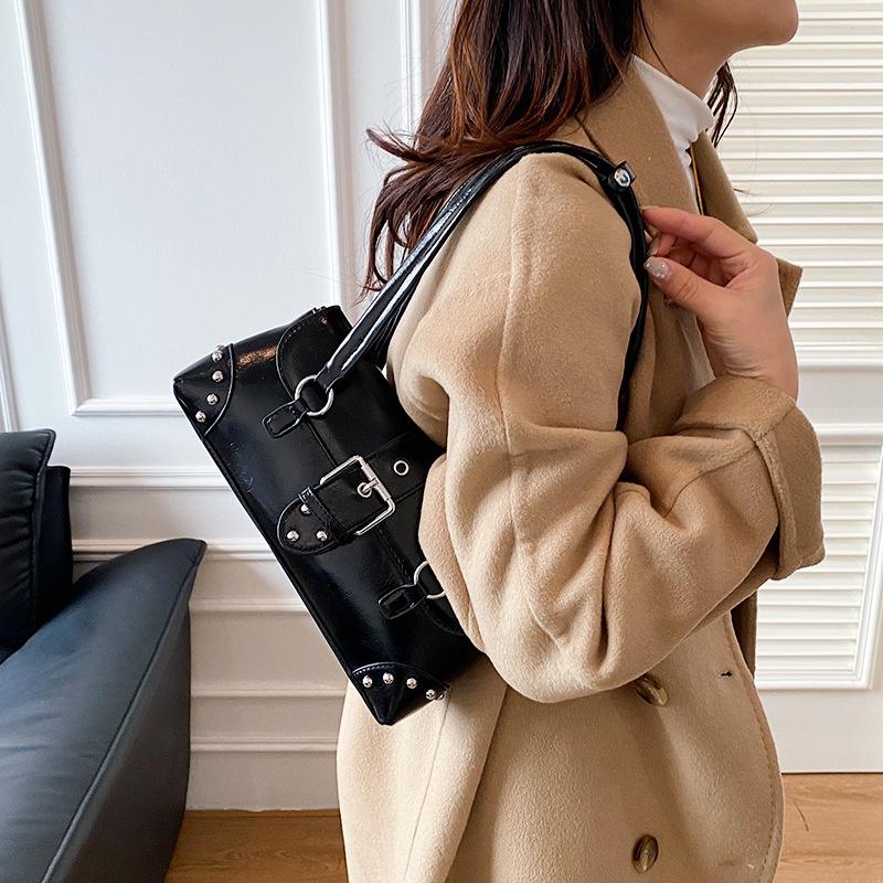Stylish Retro Girl Underarm Bag French Bread Bag Commuter Aesthetic Shoulder Bag Urban Minimalist Large Capacity Handbags