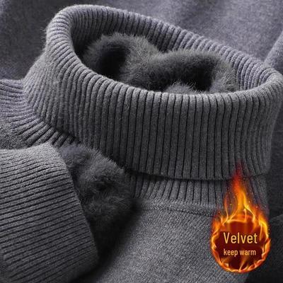 Suéter de cuello alto para hombre W.xuan con forro polar