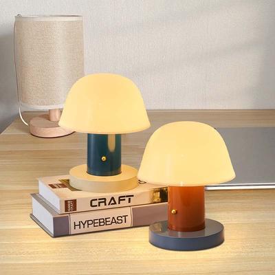 Lâmpada de mesa cogumelo sem fio recarregável operada por bateria pequena luz noturna cogumelo para quarto sala de estar restaurante ao ar livre