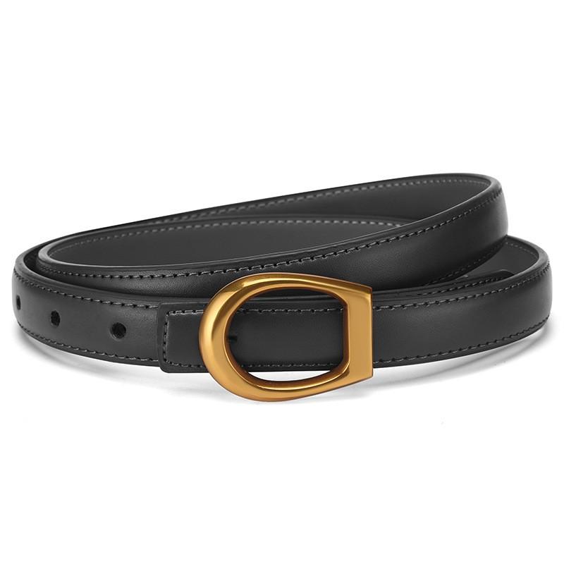 Womens Genuine Leather Belt With Alloy Pin Buckle Slim Waistband Jeans Casual Outfit 100 cm