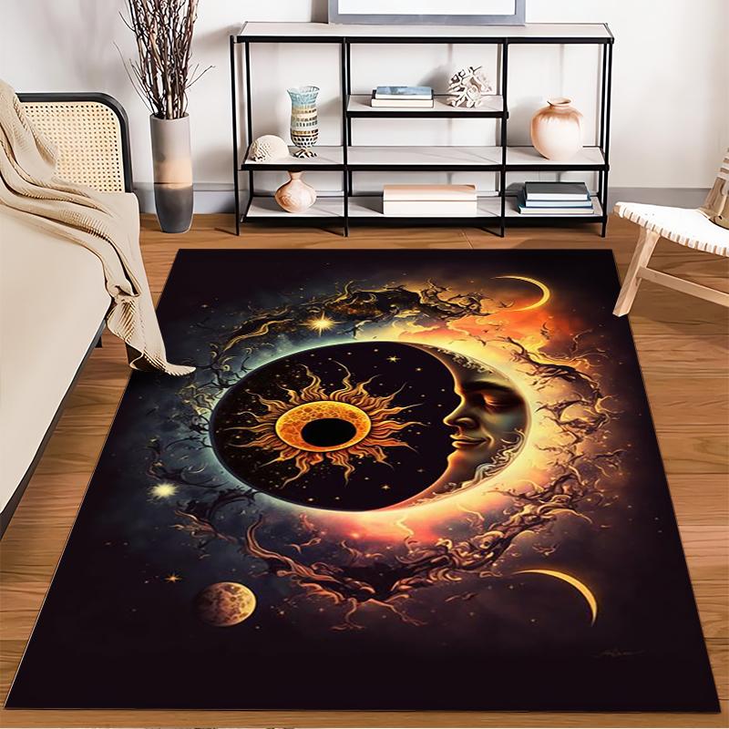 Celestial Sun and Moon Art Rug - Non-slip rug suitable for living room and bedroom sofas