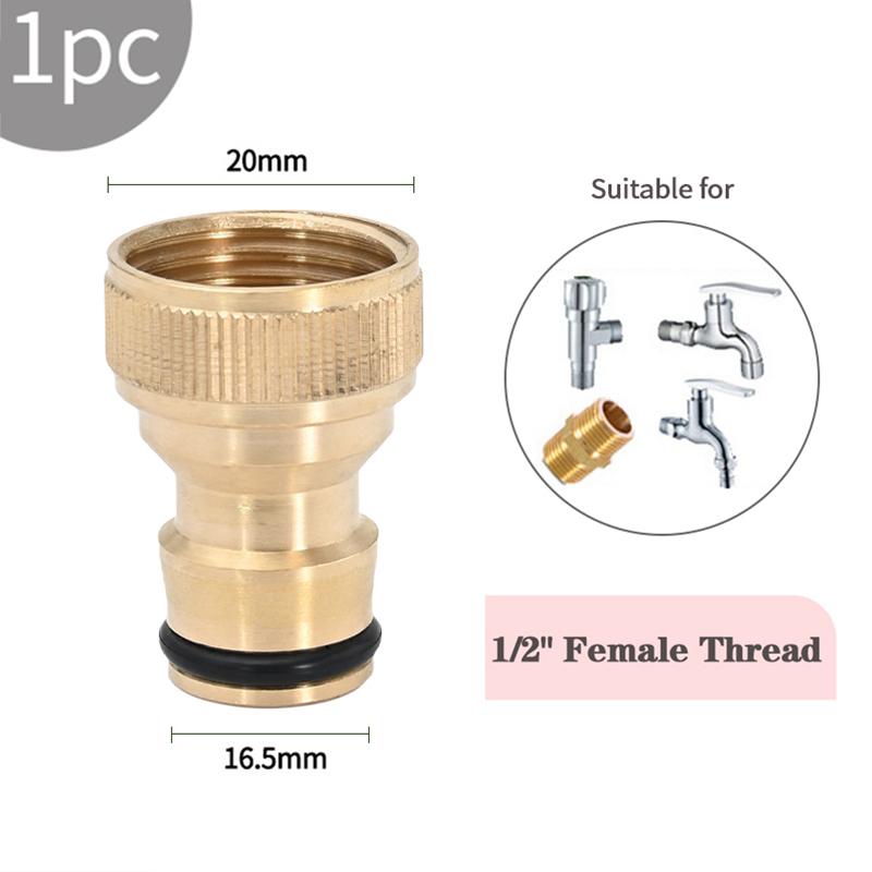 Thread Tap Quick Connector Brass 1/2" 3/4“ 1" Male Female Copper Hose Coupling Adapter Garden Tubing Repair Watering Gun System