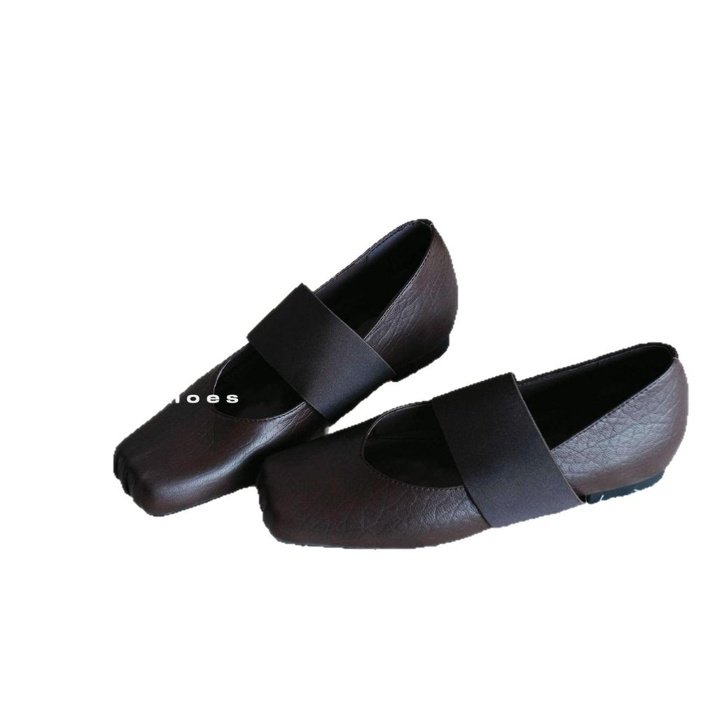 Version peau de mouton~ Chaussures plates ballerines à bout carré et petit talon Mary Jane à motif serpent pour femmes automne 2025