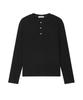 Lollingseutyudio Wool Henley Long Sleeve Black