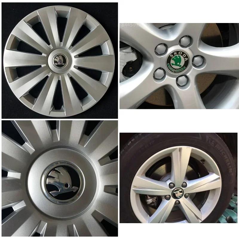 2025 Hot 56mm 60mm 65mm Car Wheel Center Metal Caps Styling for Skoda Logo Fabia Rapid Kodiaq RS Superb Kamiq Octavia A7 Tour Ye