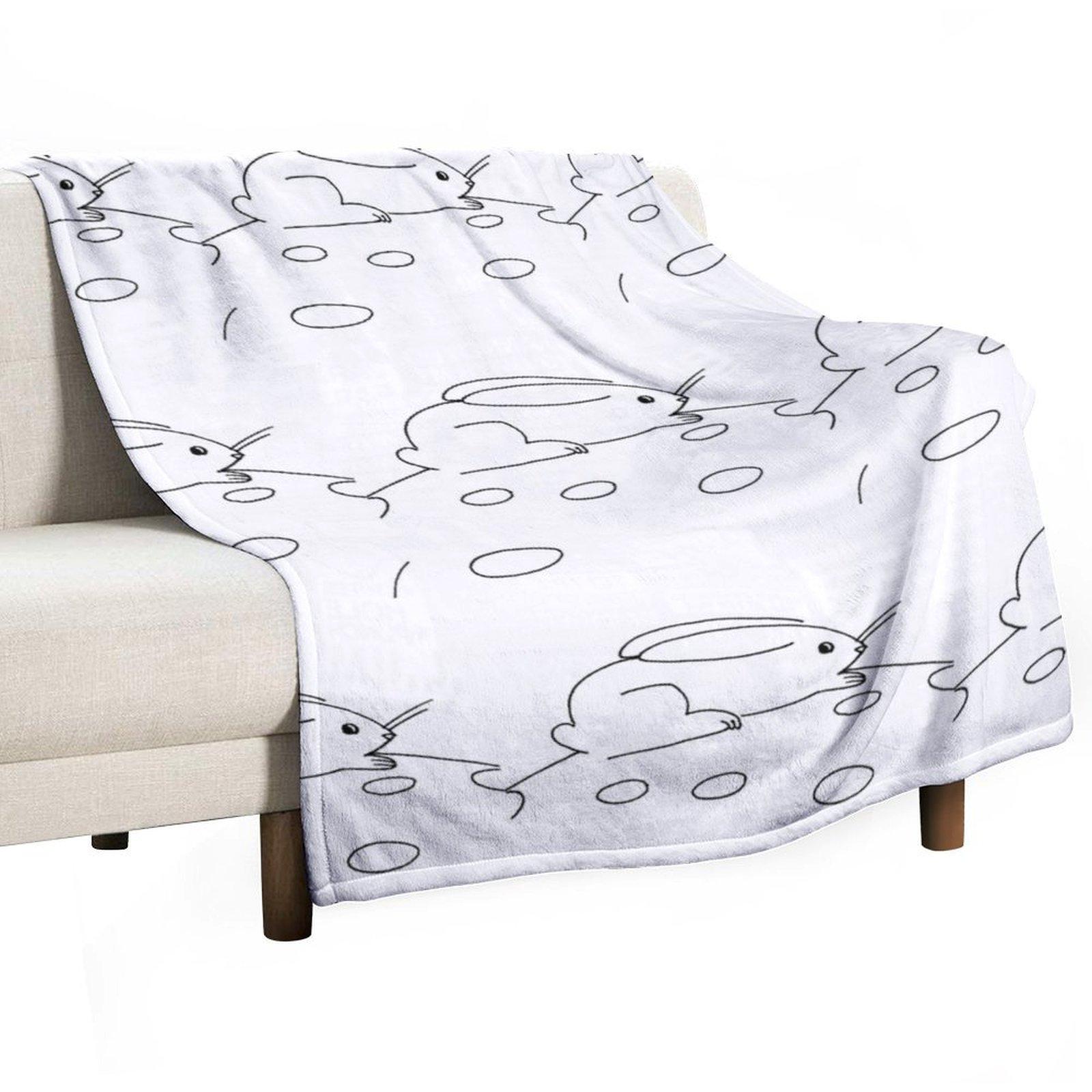 Rocket Bunny Rabbit Throw Blanket Retros manga Luxury St halloween Blankets 30x40in
